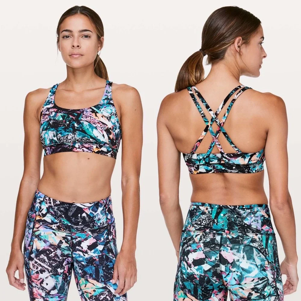 LULULEMON Energy Strappy Sports Bra in Color Crush Multi